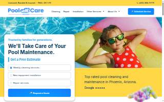 Pool Care Arizona of Buckeye website