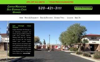 Copper Mountain Self Storage Casa Grande website