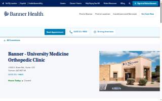 Banner - University Medicine Orthopedics Clinic website