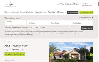 Atria Chandler Villas website