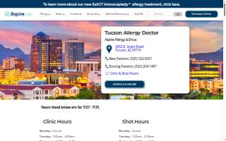 Aspire Allergy & Sinus (Formerly Alvernon Allergy & Asthma) website