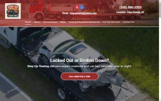 Stay Up Towing website