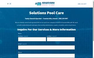 Solutions Pool Care website