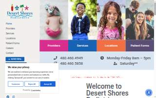 Desert Shores Pediatrics, PC website
