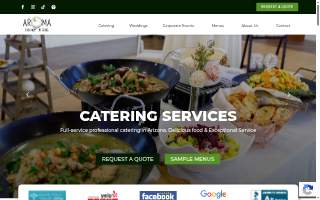 Aroma Culinary Catering website