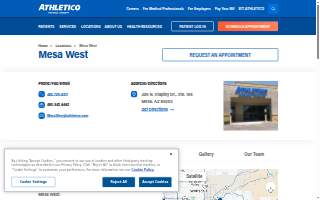 Athletico Physical Therapy - Mesa West website