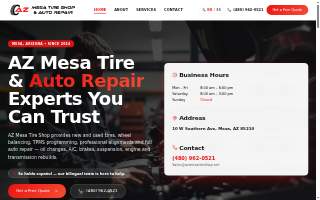 AZ Mesa Tire Shop website