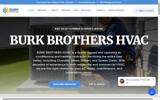 Burk Brothers HVAC website