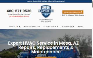 Comfort Experts website