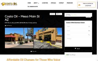 Costa Oil - 10 Minute Oil Change - Mesa Main St website