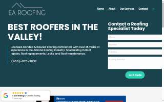 EA Roofing website