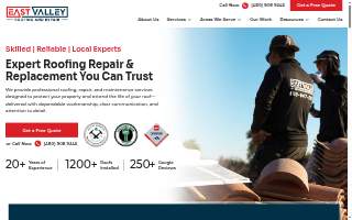 East Valley Roofing and Repair website