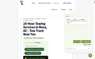 Freeway Towing & Storage - Mesa website