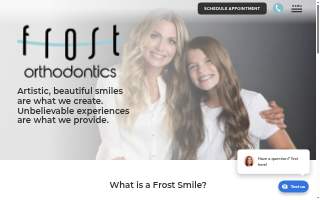 Frost Orthodontics website