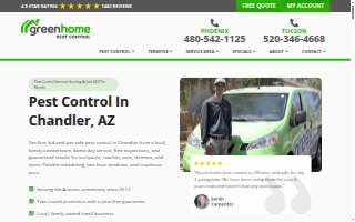 Green Home Pest Control website