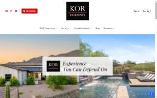 KOR Properties - Mesa and Las Sendas Real Estate website