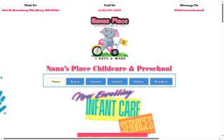 Nana's Place Childcare & Preschool website