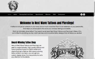 Next Wave Tattoos and Piercings website