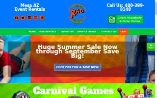 Rad Bounce House-Party Rentals website