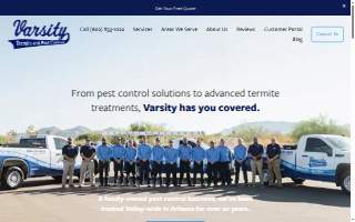 Varsity Termite and Pest Control website