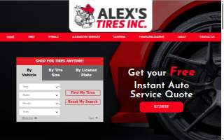 Alex's Tires Inc website