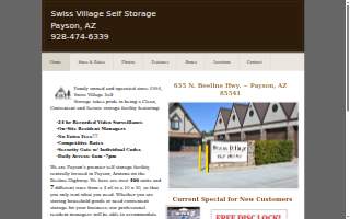Swiss Village Self Storage website