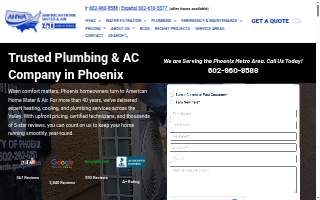 American Home Water & Air website