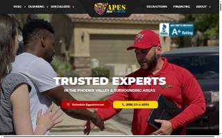 APES HVAC & Plumbing website