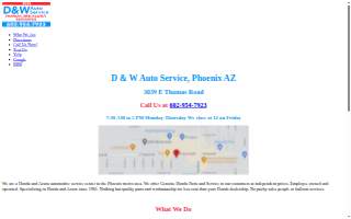 D & W Auto Service website