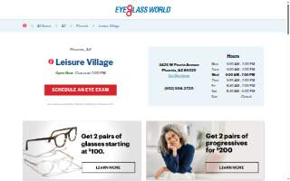 Eyeglass World of Phoenix website