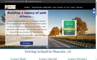 Legacy Driving Academy of Phoenix website