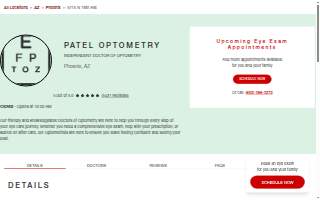 Patel Optometry website