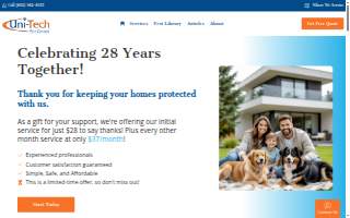 Uni-Tech Pest Control website