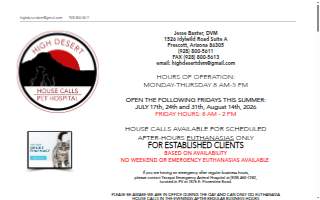 High Desert House Calls / Pet Hospital website