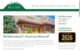 Mile High Lending, LLC of Prescott website