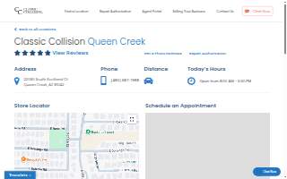 Classic Collision of Queen Creek website