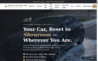 Desert luxe auto spa website