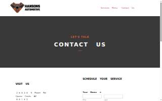 Hansons Automotive website
