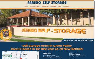 Abrego Self Storage website