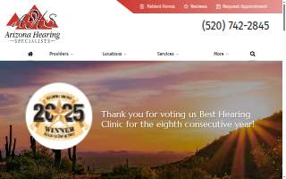 Arizona Hearing Specialists of Sahuarita website