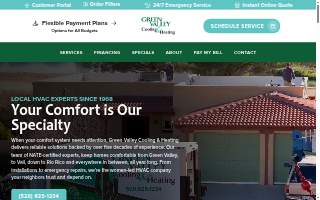 Green Valley Cooling & Heating website