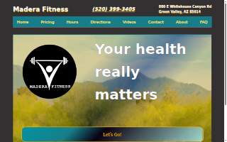 Madera Fitness website