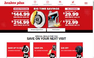 Brakes Plus website