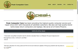 Peak Computer Care website