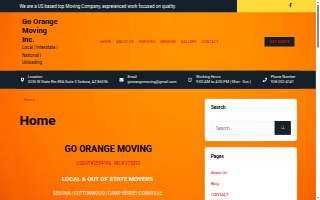 Go Orange Moving Inc of Sedona website