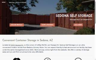 Sedona Self Storage website