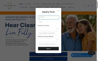 Atkins Hearing Center website