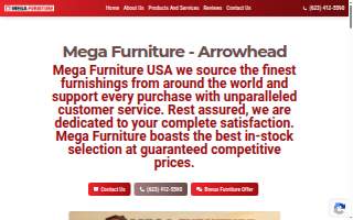 Mega Furniture - Arrowhead website