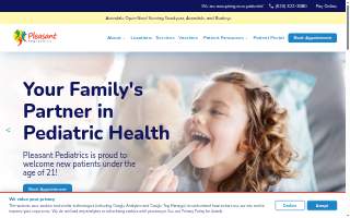 Pleasant Pediatrics of Sun City website