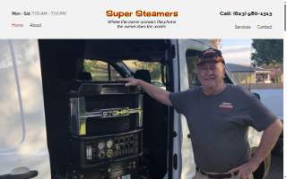 Super Steamers, Upholstery & Carpet Cleaners website